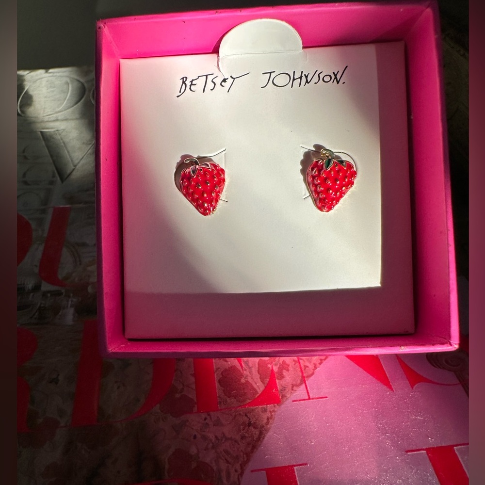 Betsey Johnson Strawberry Stud Earrings